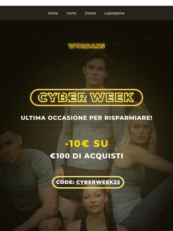 Non perdetevi le vendite della Cyberweek su Wordans!! ⚠️