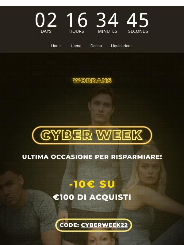 [ORE FINALI] Saldi Cyberweek di Wordans! 🚨