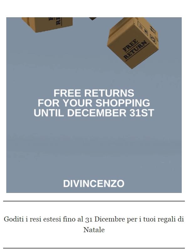 Resi estesi per gli ordini effettuati fino al 15 Dicembre