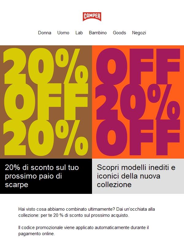 Ecco  20% di sconto