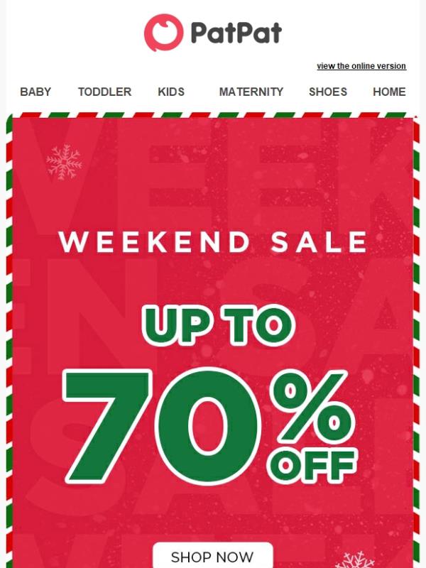 Up to 70% off today only!🎈🎈