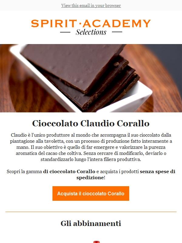 Cioccolato Claudio Corallo: scopri i nostri abbinamenti | Spirit Academy Selections