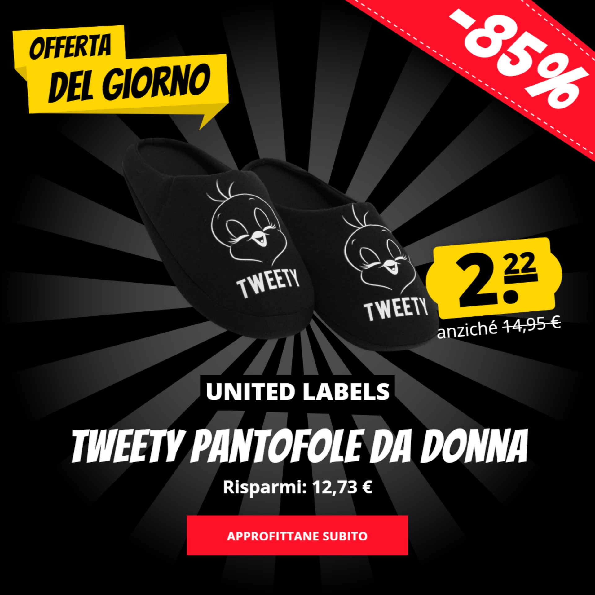UNITED LABELS Tweety Pantofole da donna solo 2,22 €