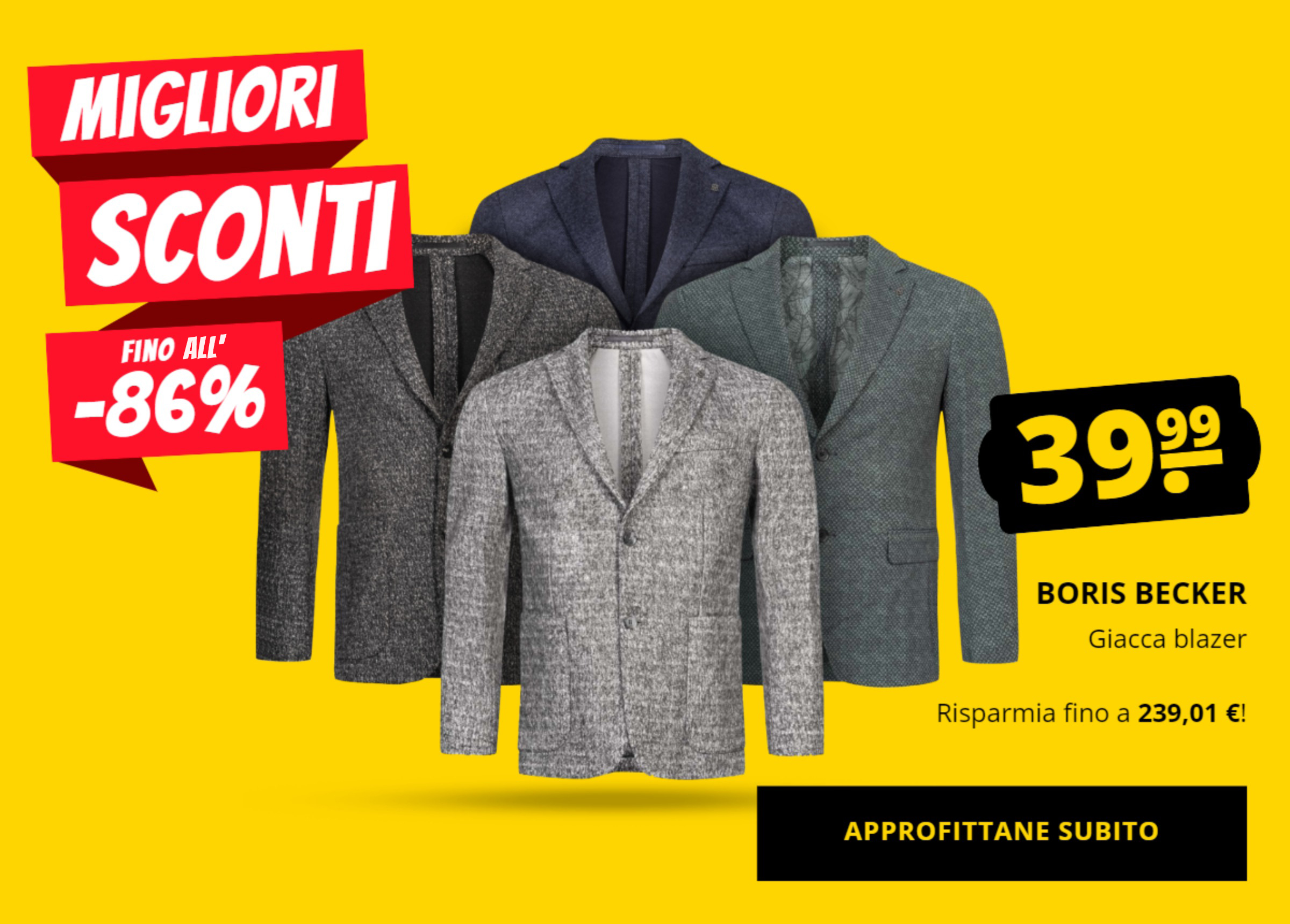 BORIS BECKER Giacca blazer solo 39,99 €!