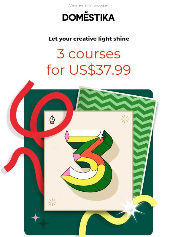 Only 72 hours left: 3 courses for US$37.99!