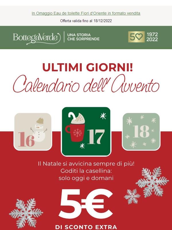 5euro di sconto sono il nostro modo per augurarti Buone Feste!