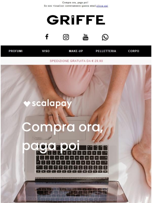 Compra ora, paga poi! Acquista in 3 rate senza interesse