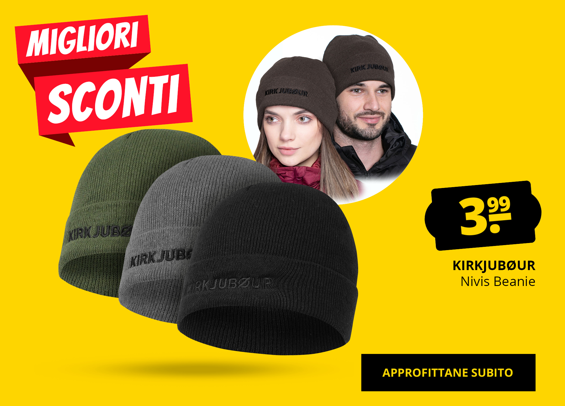 KIRKJUBØUR Nivis Beanie solo 3,99 €!