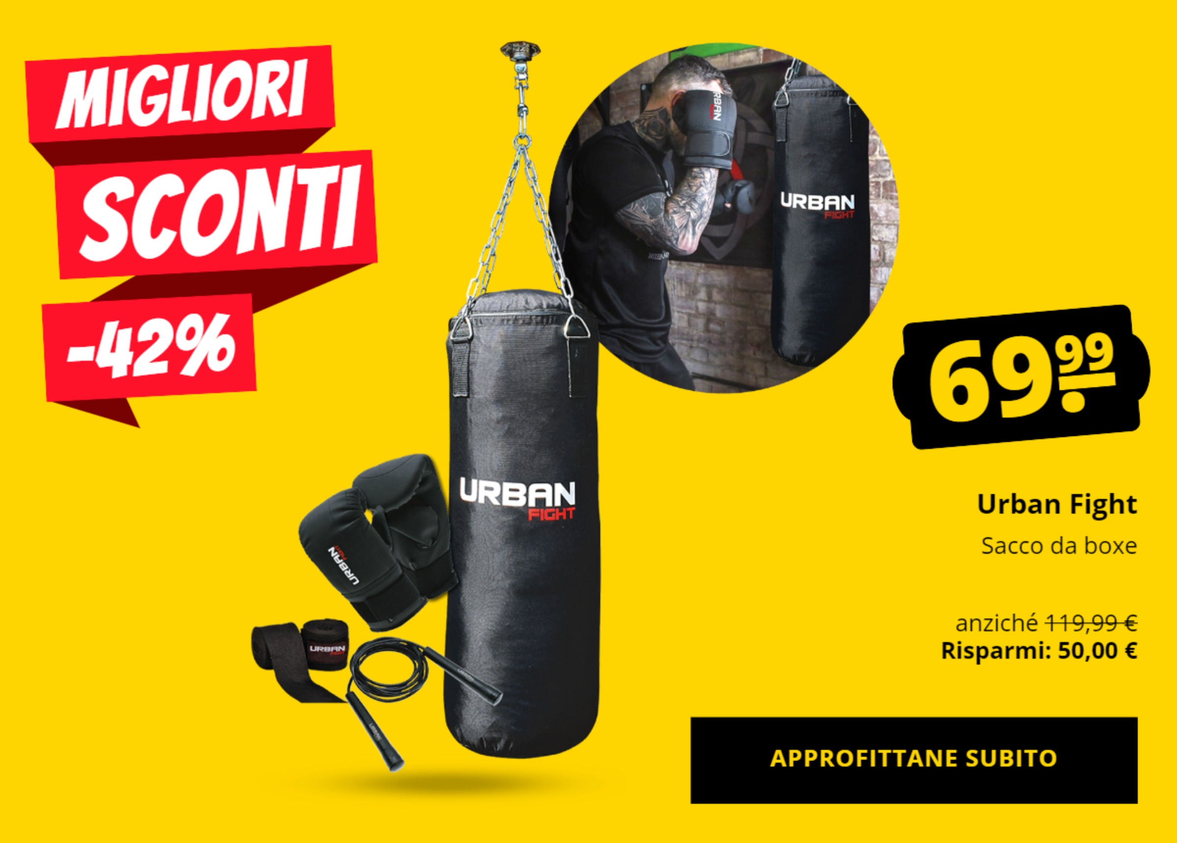 Urban Fight Sacco da boxe solo 69,99 €!