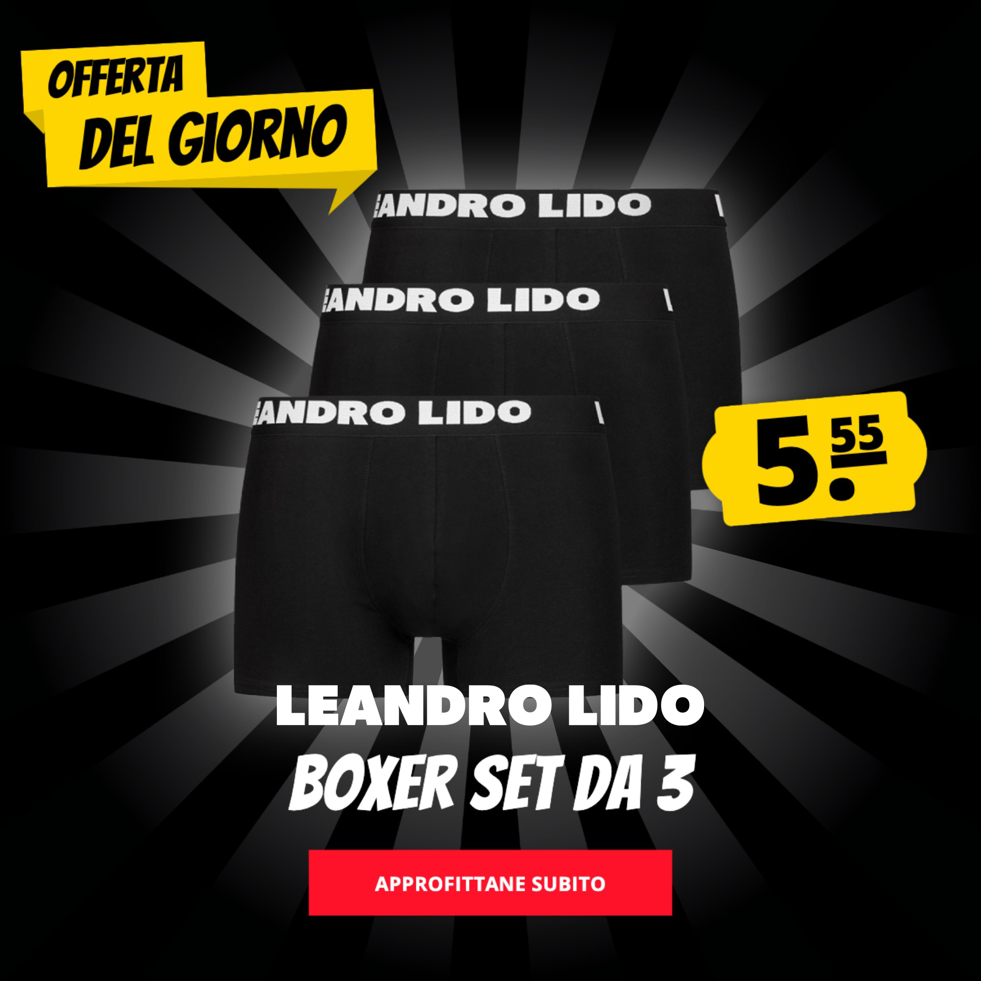 LEANDRO LIDO Boxer Set da 3 solo 5,55 €