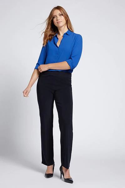 PANTALONI PULL-ON DRITTI IN COMPATTO STRETCH