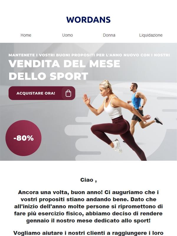 Gennaio è il mese dello sport a Wordans 👟