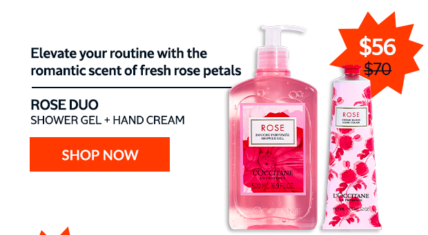 ROSE DUO: SHOWER GEL + HAND CREAM. SHOP NOW