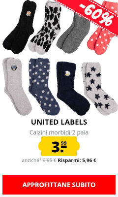 UNITED LABELS Calzini morbidi 2 paia solo 3,99 €!