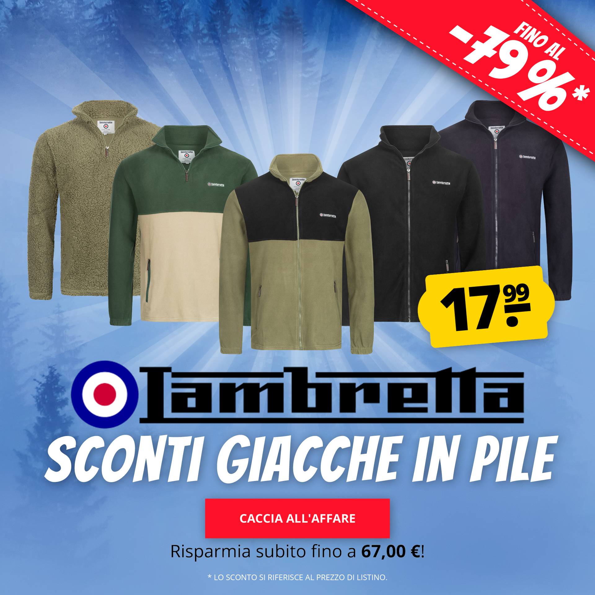 Lambretta Sconti giacche in pile solo 17,99 €