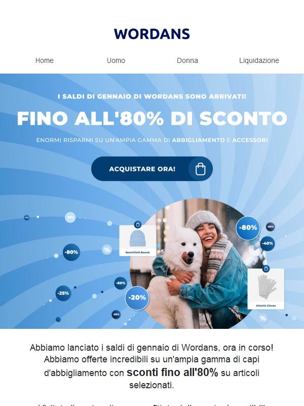 Sono iniziati i saldi di gennaio di Wordans.