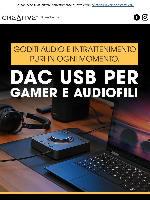 Goditi audio puro e intrattenimento mozzafiato con i nostri DAC USB!