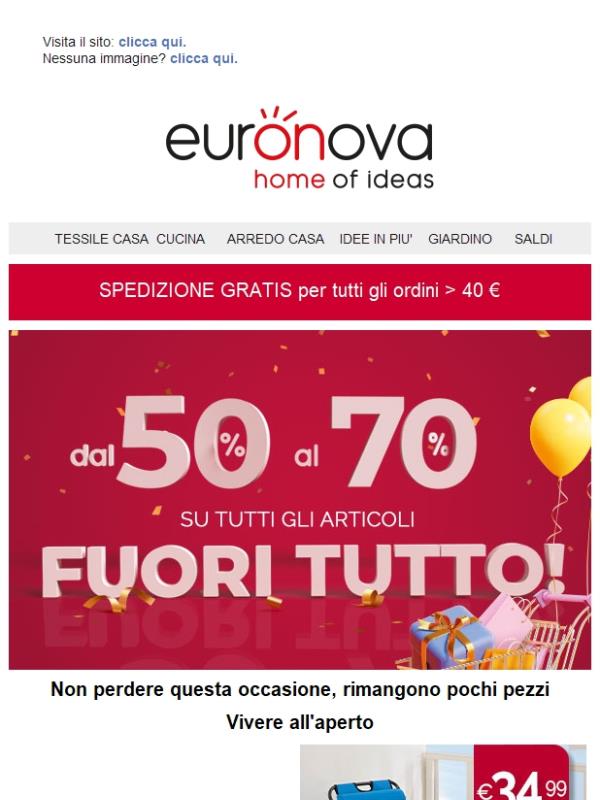 💣 FUORI TUTTO: dal 50% al 70% su TUTTI gli articoli