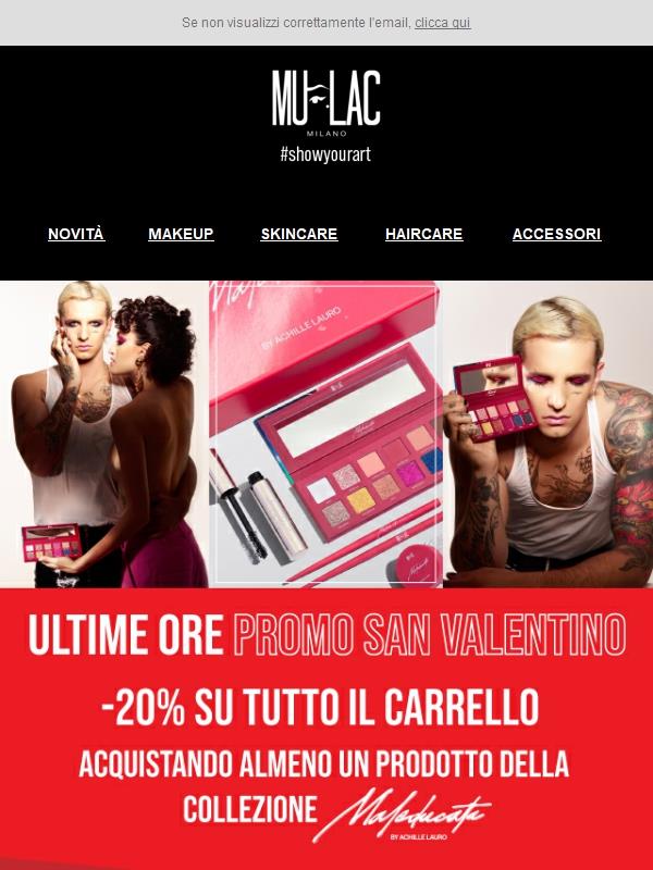 ❤️ULTIME ORE PROMO SAN VALENTINO❤️ -20% su tutto il carrello acquistando almeno un prodotto della collezione Maleducata