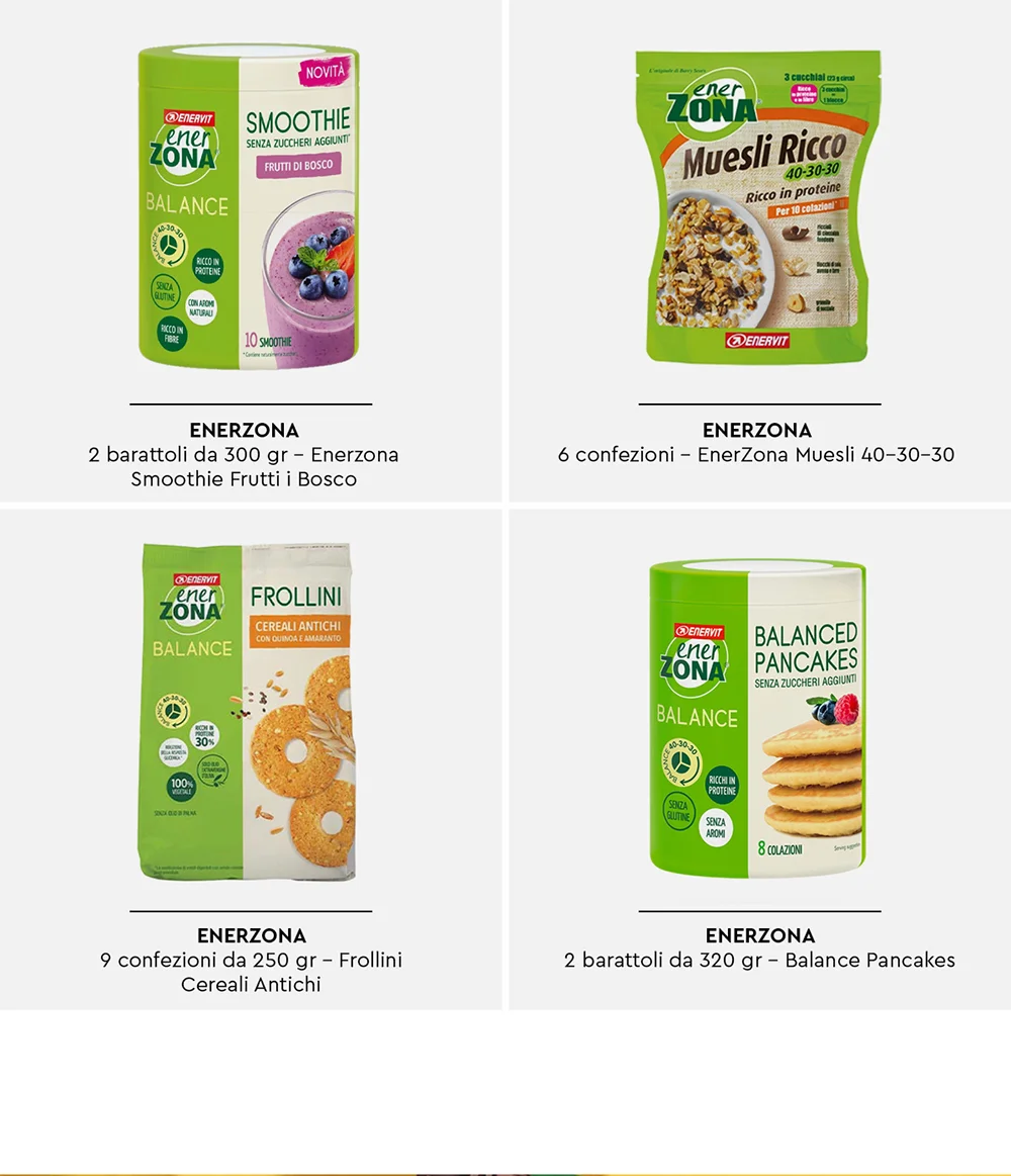 Enerzona, dieta a zona, barrette energetiche, biscotti dietetici, crackers dietetici
