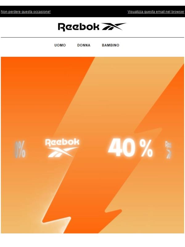 Questo weekend, fai grandi affari 🤝 Approfitta degli sconti Reebok!
