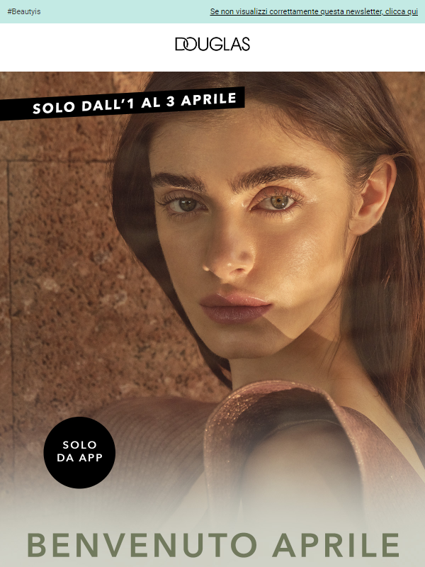 Benvenuto Aprile ❤️ -25% da 69€ SOLO per ordini da APP