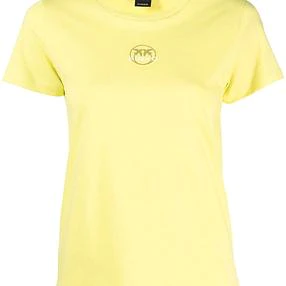 T-Shirt con Logo Pinko / Giallo