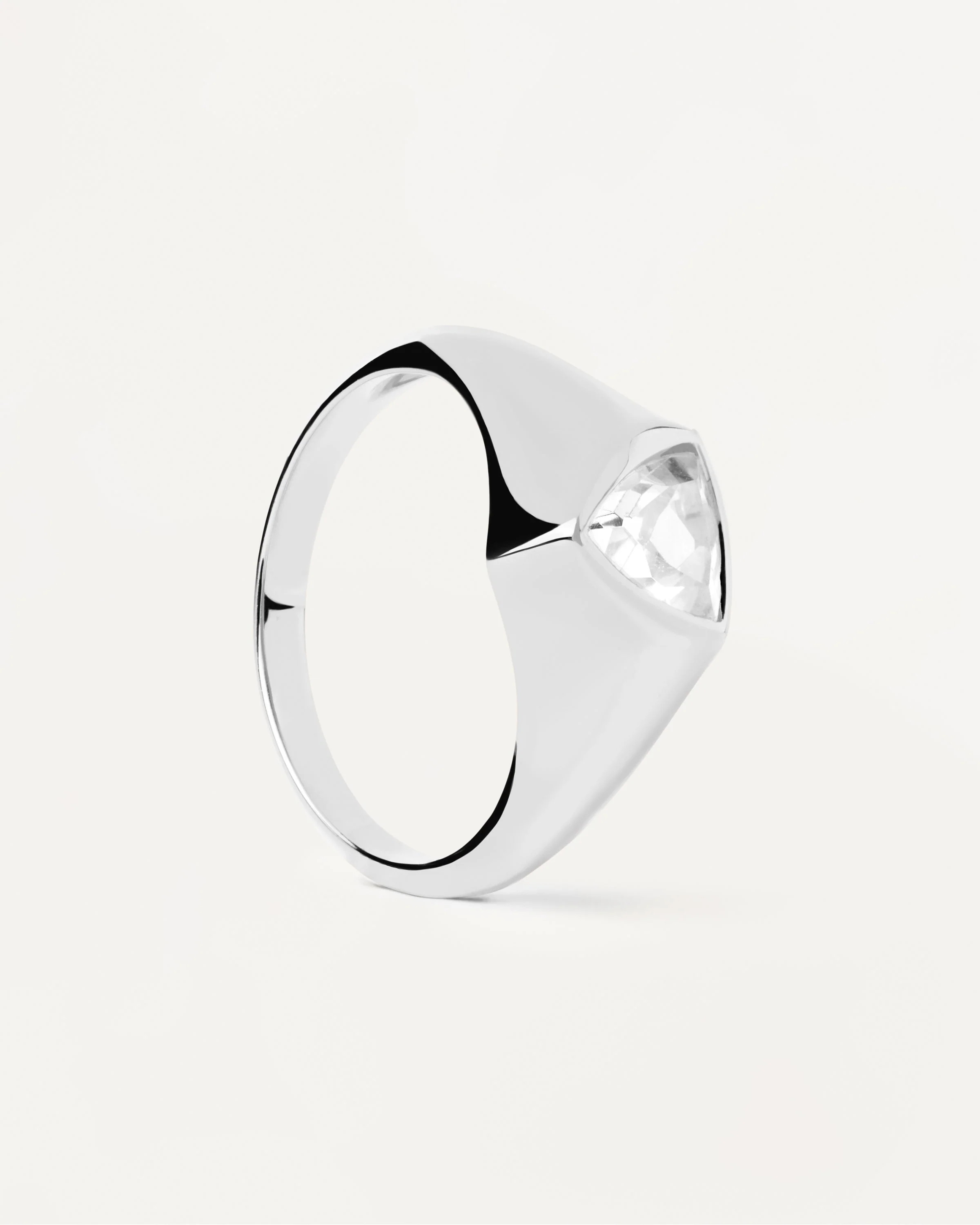 Image of Triangle Shimmer Stamp Silver Ring