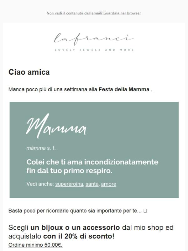 Basta poco per festeggiare la MAMMA 💝 Scopri la promo!