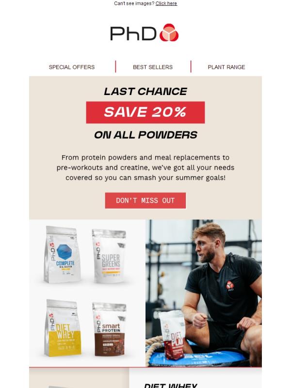 Only until tomorrow | 20% off all Powders