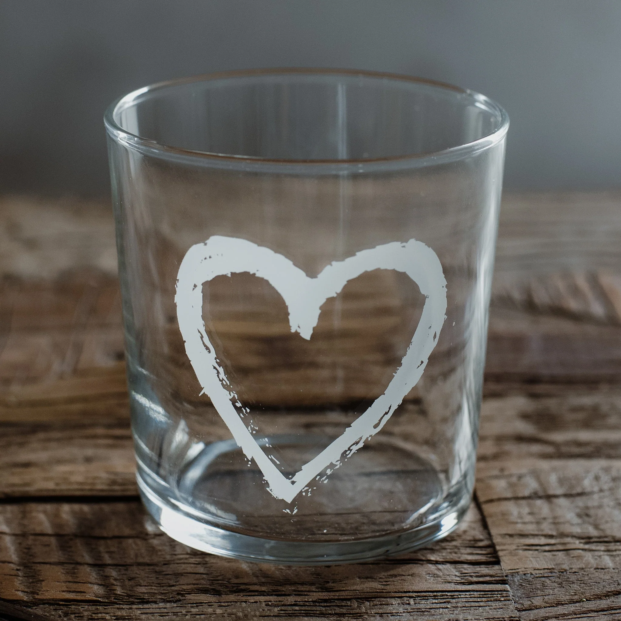 Image of Set 6 Bicchieri Acqua Serigrafati<br> - Cuore Graffiti