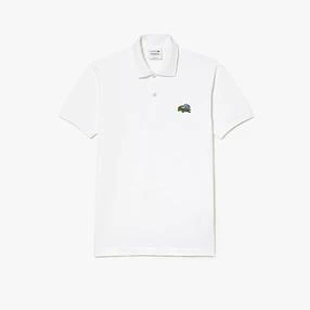 Polo in Cotone con Logo Lacoste Netflix / Bianco