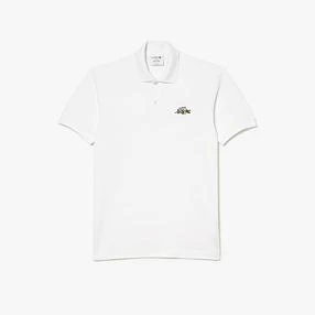 Polo in Cotone con Logo Lacoste Netflix / Bianco