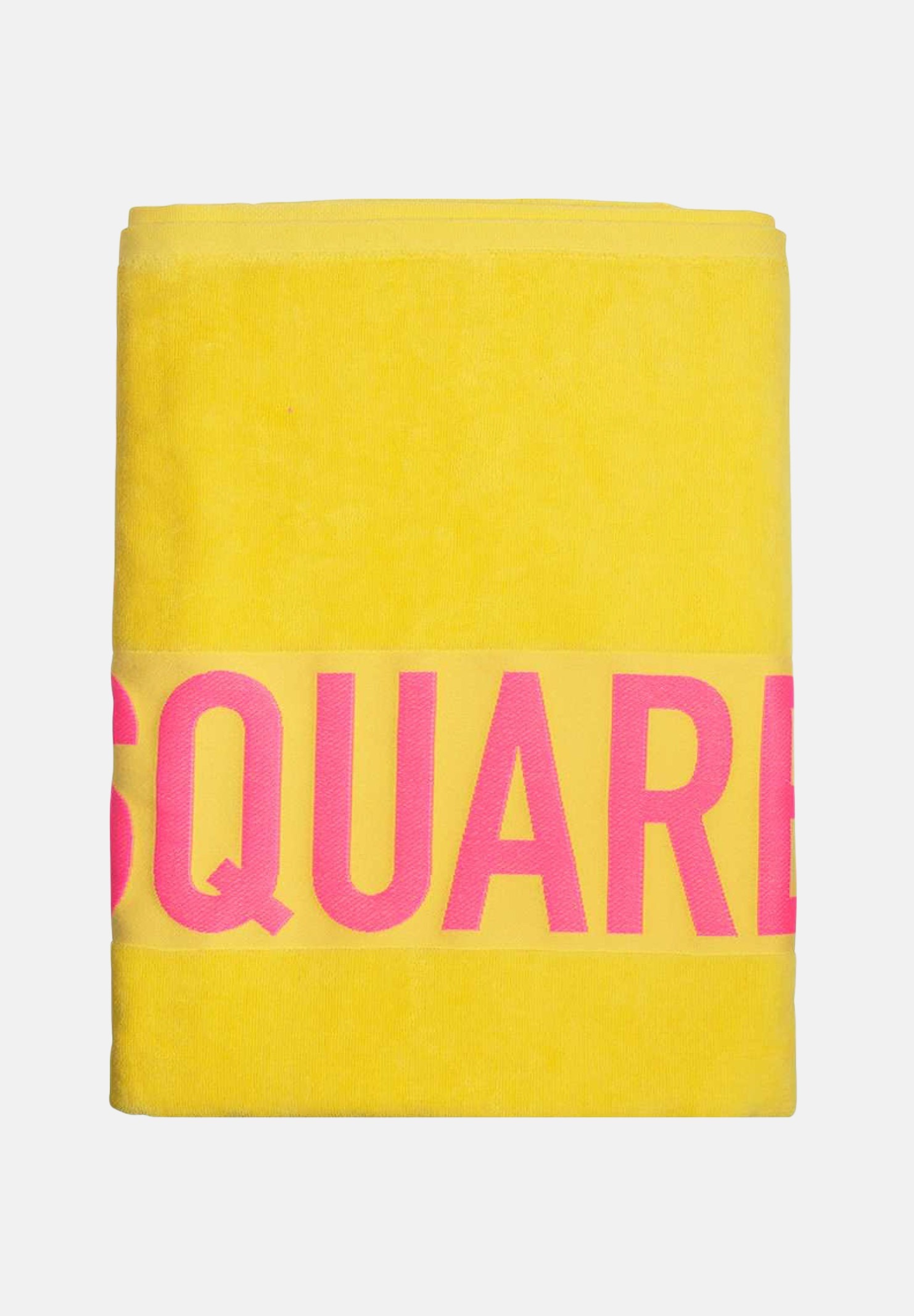 Telo mare giallo per uomo e donna con stampa logo lettering