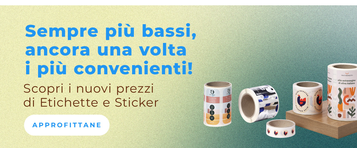 Etichette e sticker al prezzo più basso di sempre