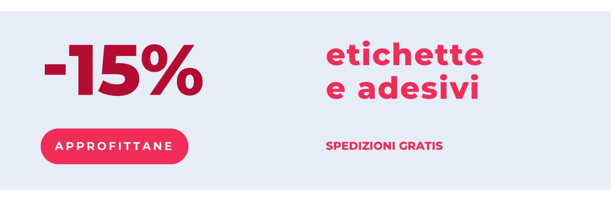 Etichette e sticker al -15%