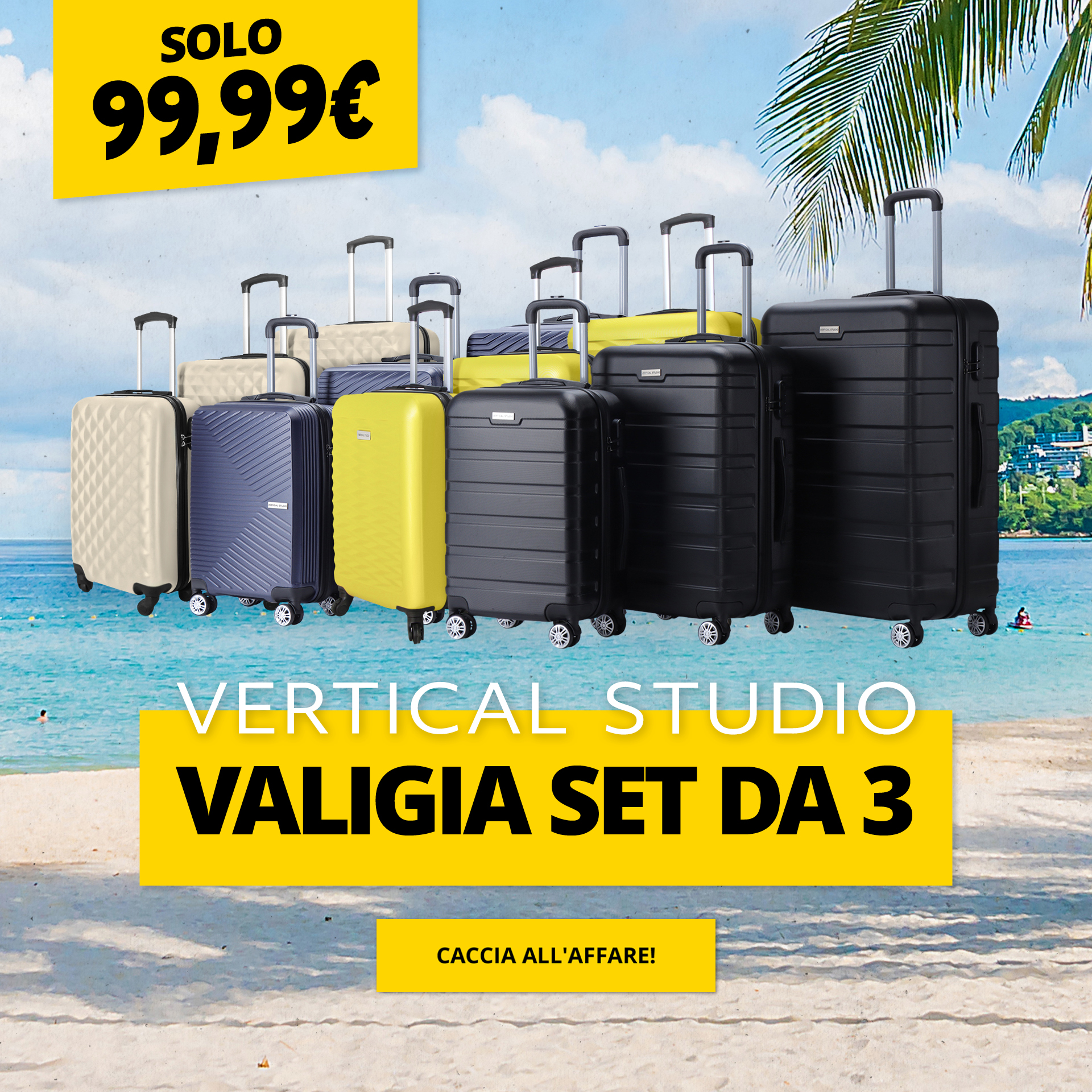 VERTICAL STUDIO Valigia Set da 3 solo 99,99 €