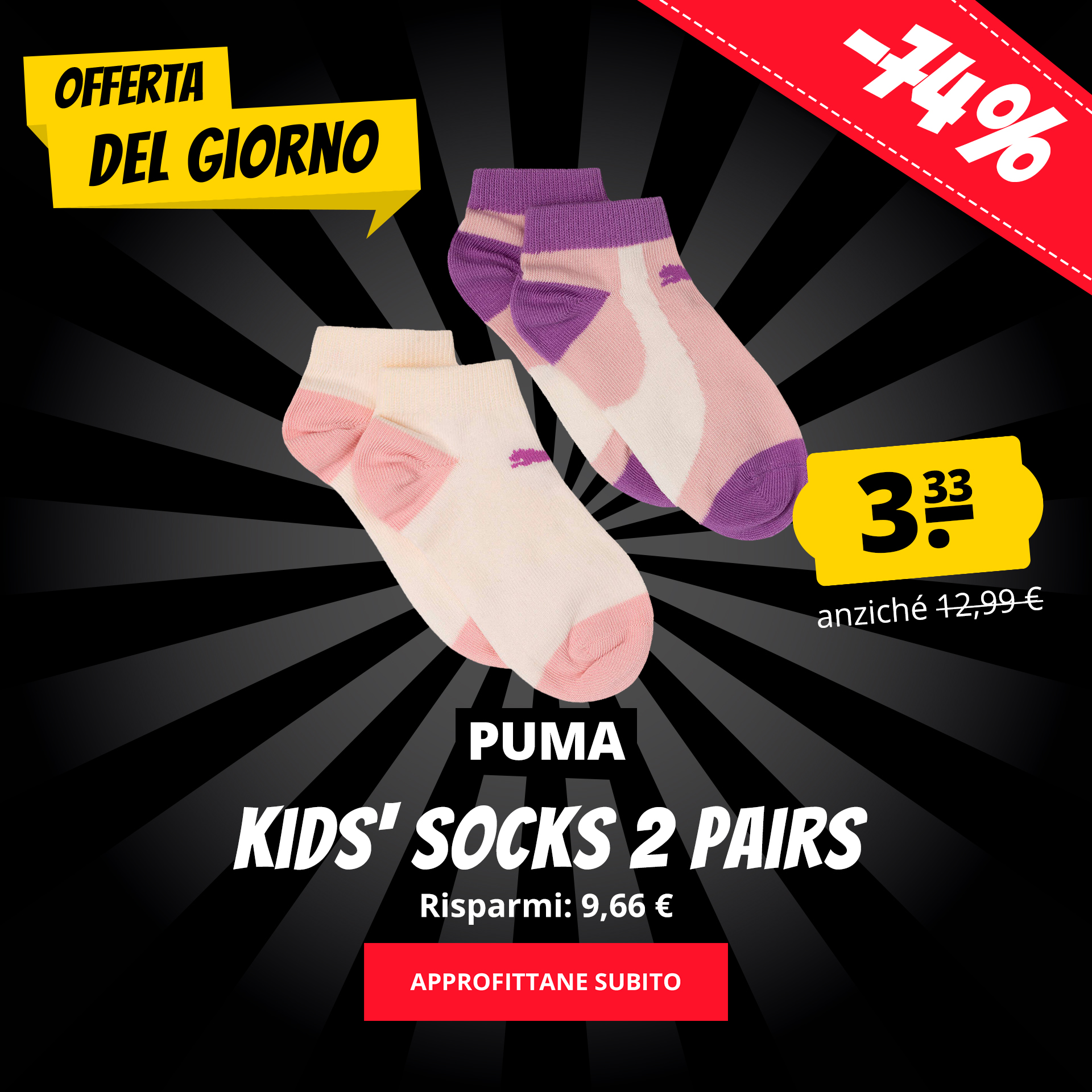 PUMA Kids' Socks 2 Pairs  solo 3,33 €
