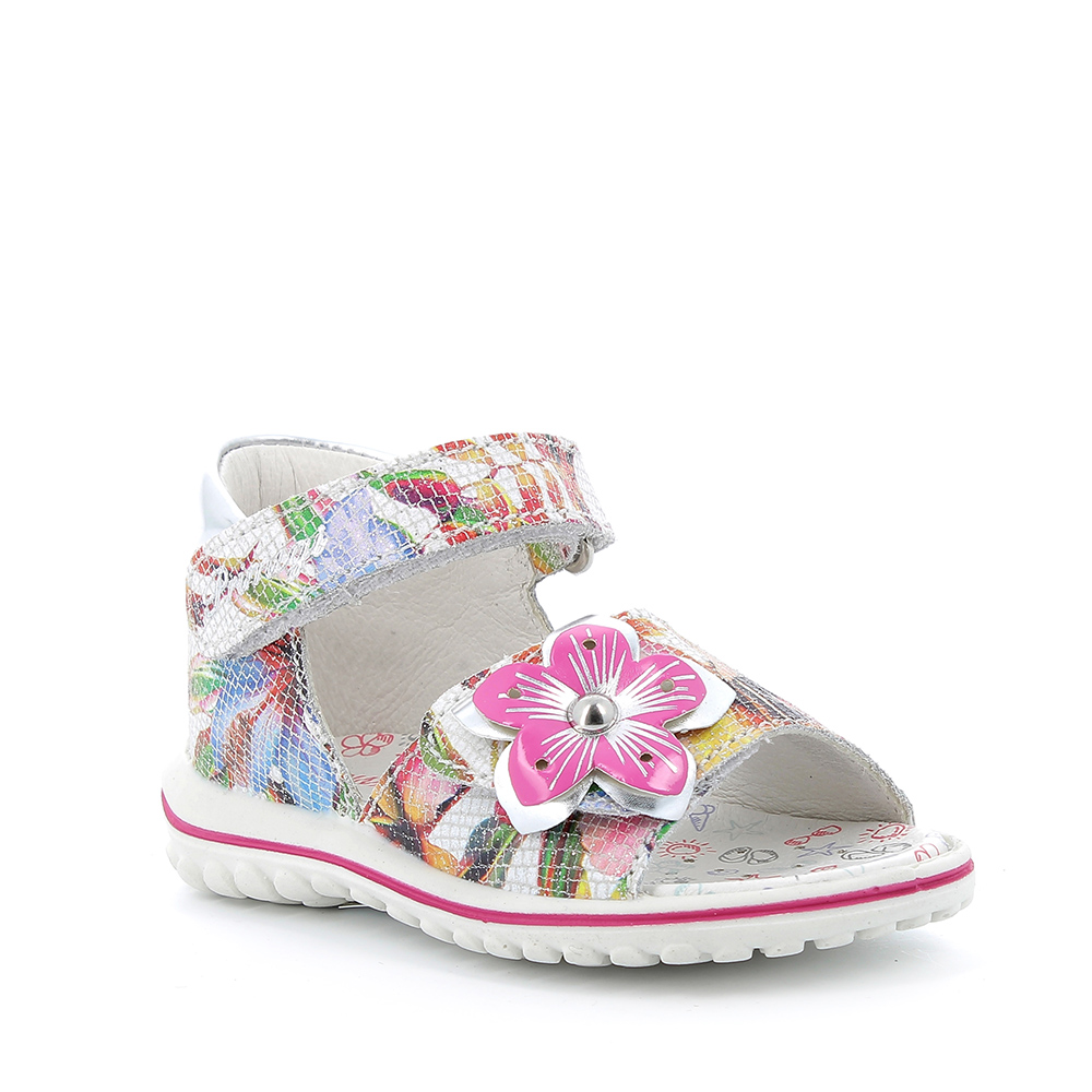 Image of Sandalo in scamosciato stampato a fiori