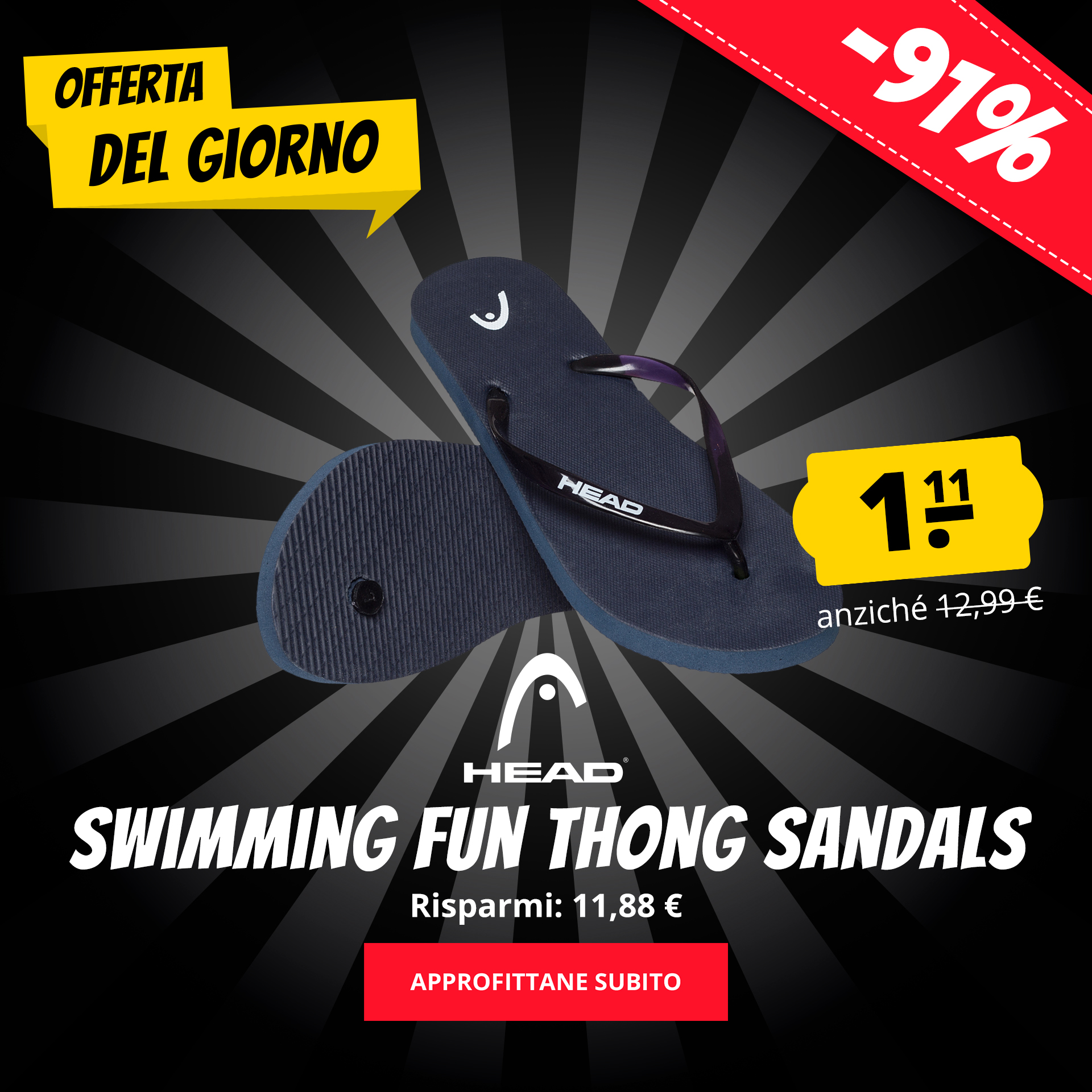 HEAD Swimming Fun Thong Sandals solo 1,11 €