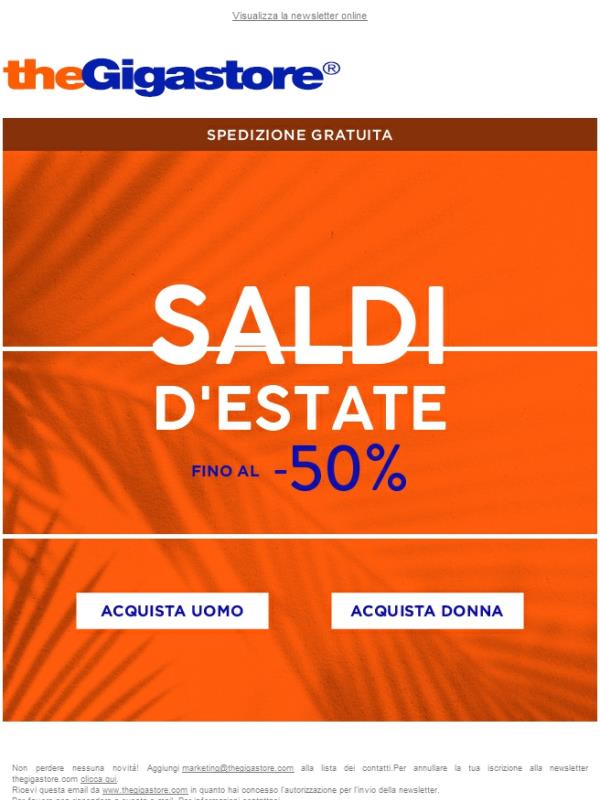 Saldi estivi: occasioni imperdibili fino al -50%!