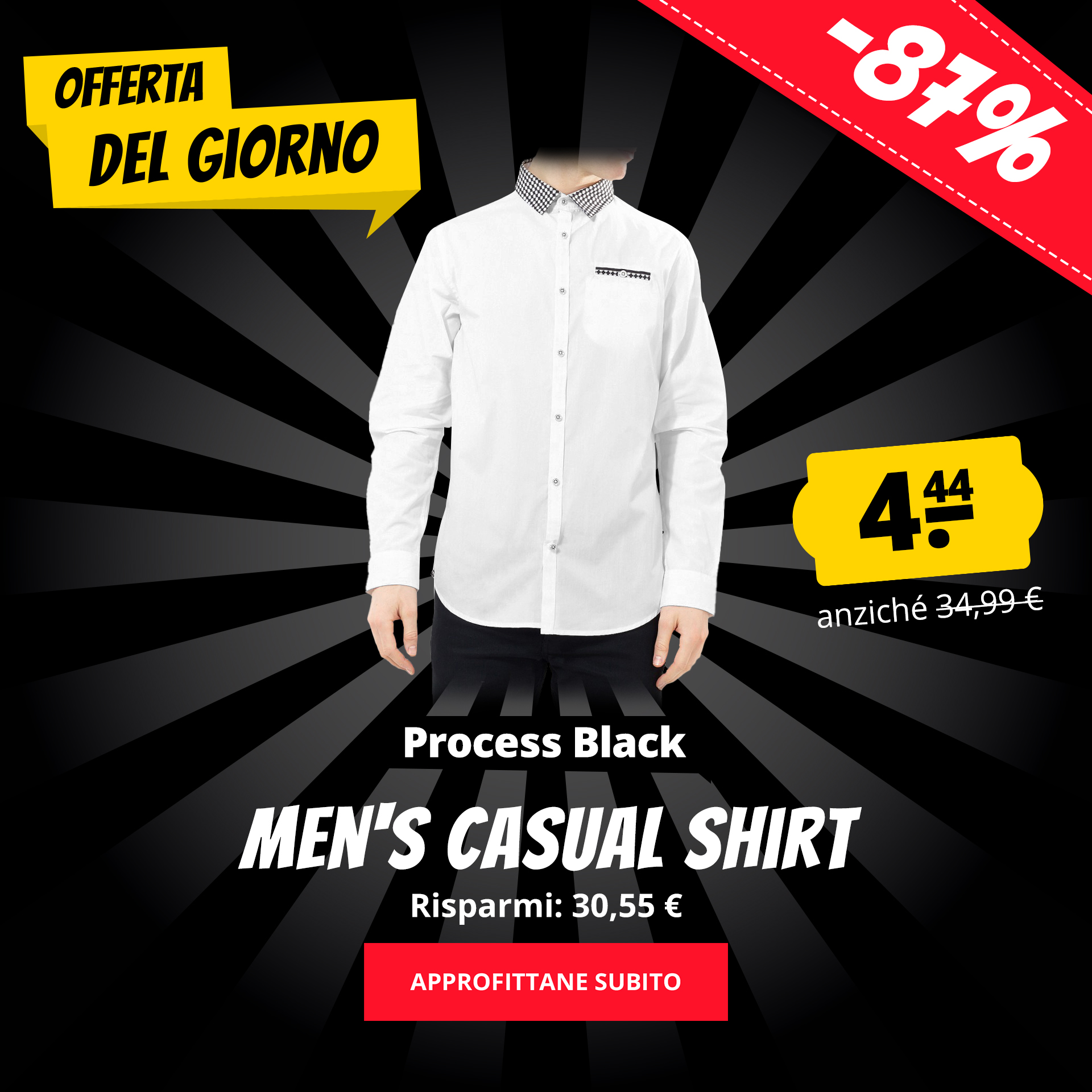 Process Black Men's Casual Shirt solo 4,44 €