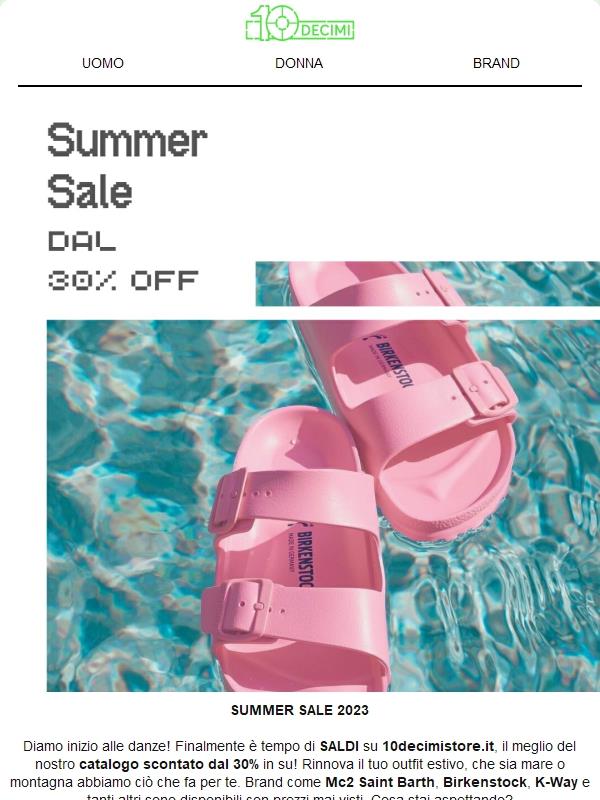 SUMMER SALE! Un estate scontata dal 30%