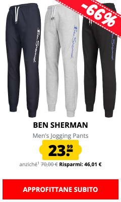 BEN SHERMAN Men's Jogging Pants solo 23,99 €!