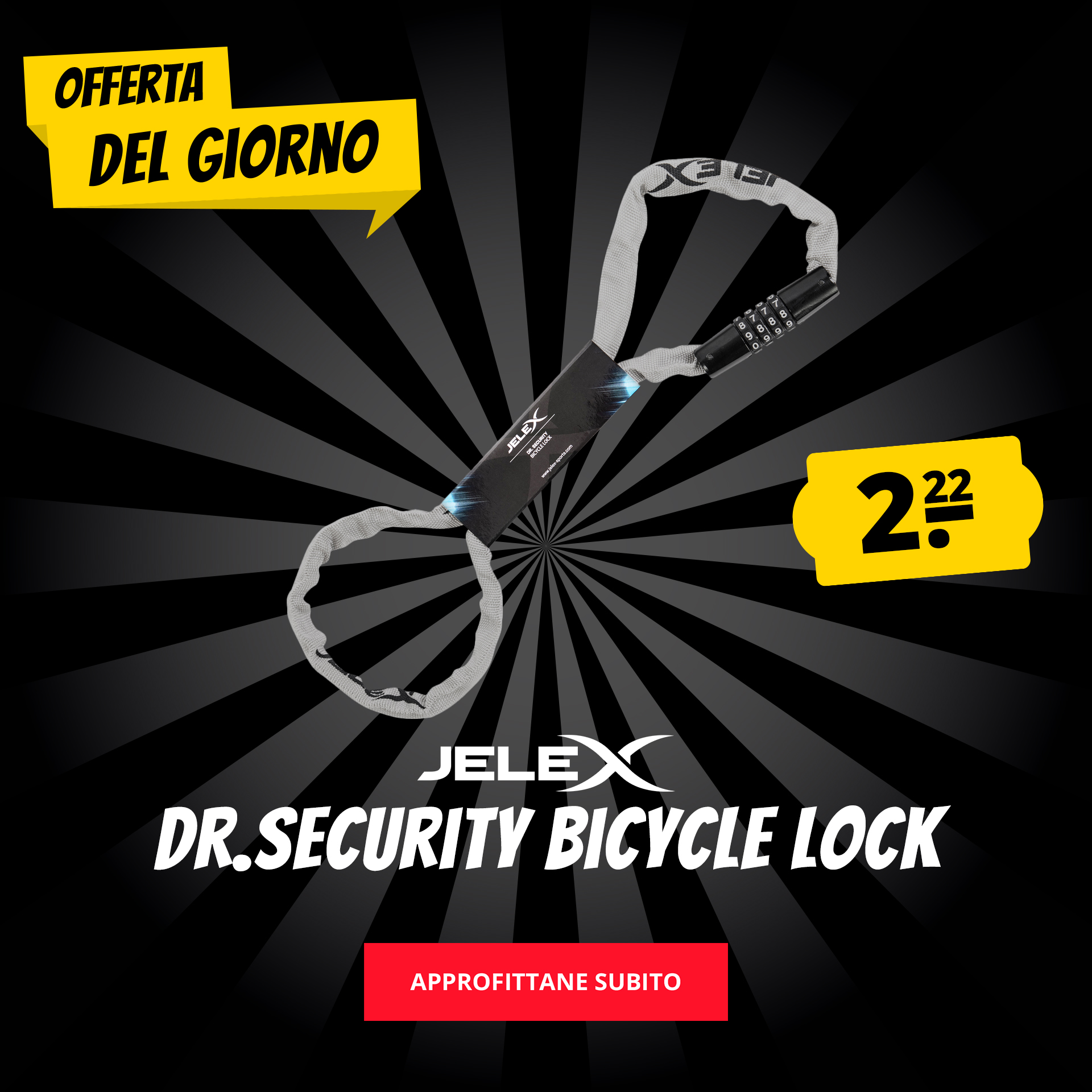 JELEX Dr.Security Bicycle Lock solo 2,22 €