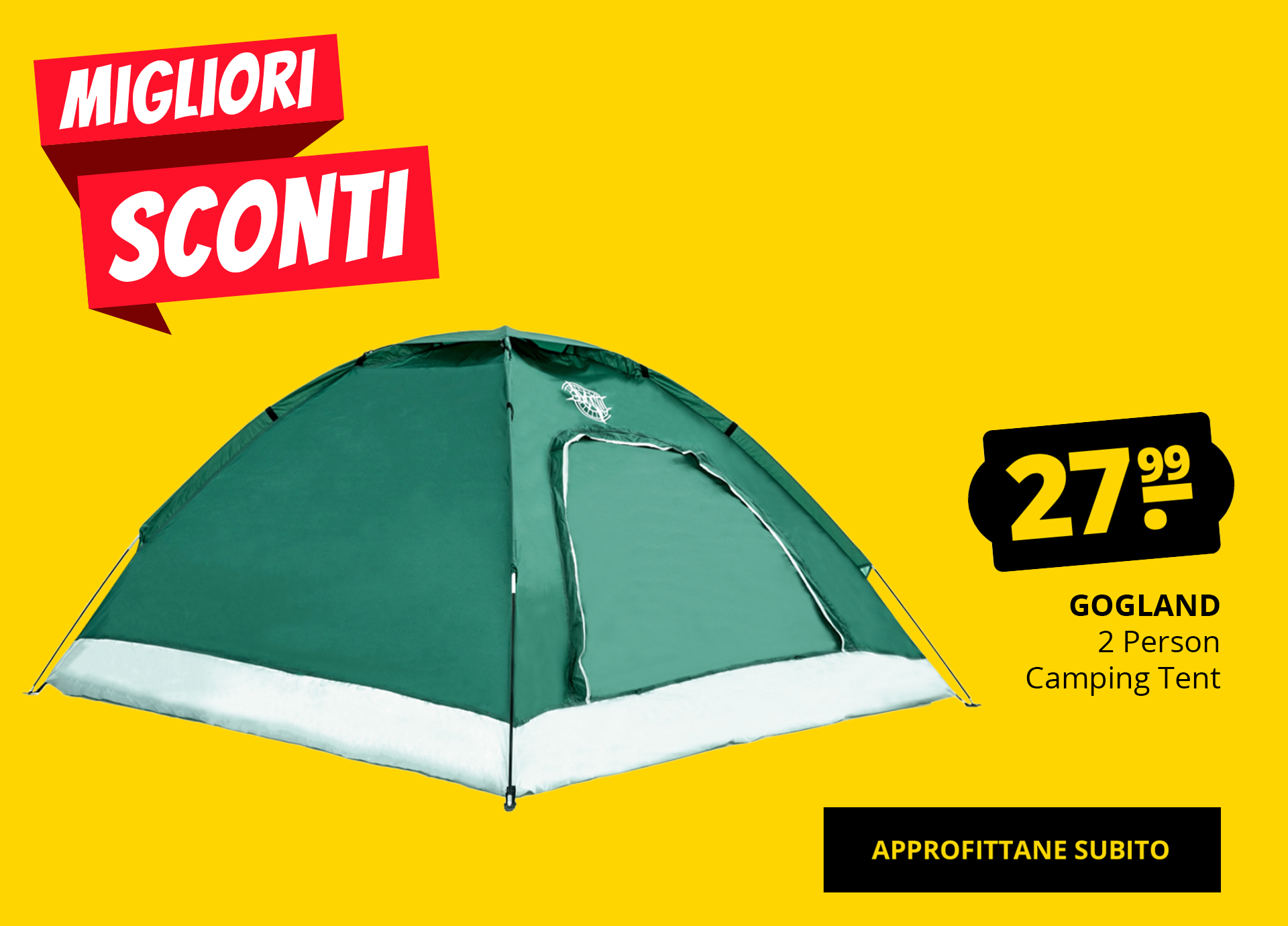GOGLAND 2 Person Camping Tent solo 27,99 €!