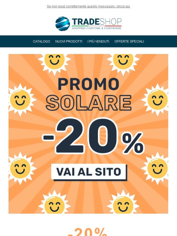 Risparmia il 20% su prodotti ad energia solare ☀️♻️