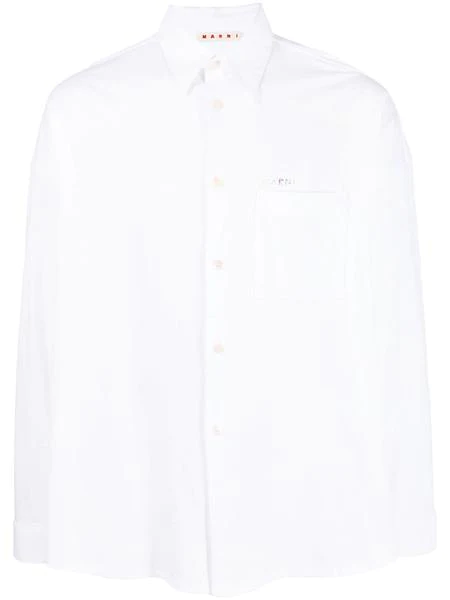 camicia bianca con ricamo logo