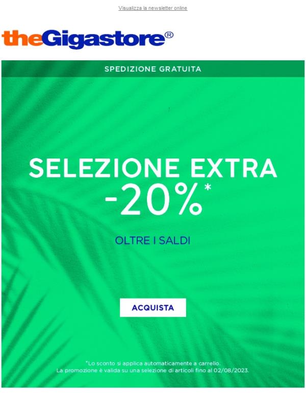 Ancora più sconti: EXTRA -20% sui Saldi!