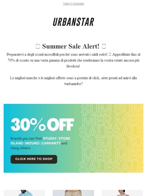 30-40-50% fino al 70% su Nike, Stone Island, Carhartt, C.P.Company...